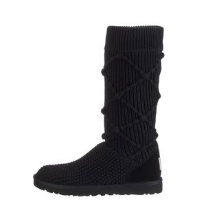 Black Ugg Argyle knit boots